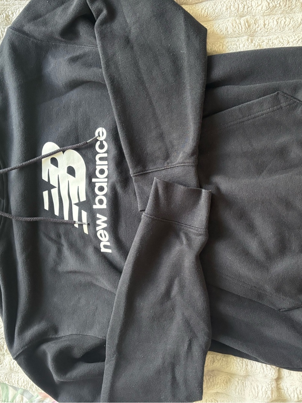 Men’s New Balance Small Black Hoodie with White Logo